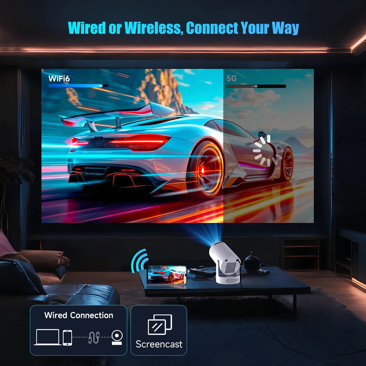 4K Projector – Compact with Sound