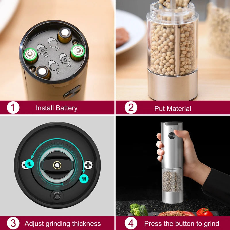 Cordless Electric Salt And Pepper Grinder