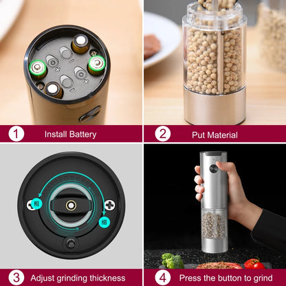 Cordless Electric Salt And Pepper Grinder